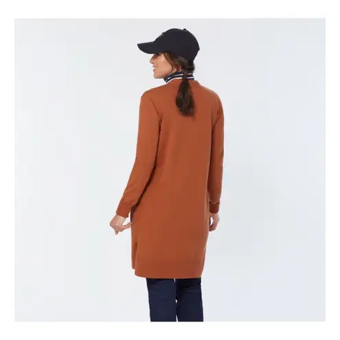 Duluth Shiftless Duster Sweater Women’s Size XL Tunic Open Cardigan Salmon Red