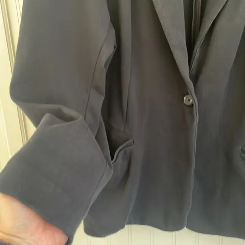 Ava & Viv Unstructured Boyfriend Blazer Black One Button Stretch Pockets Size 1X