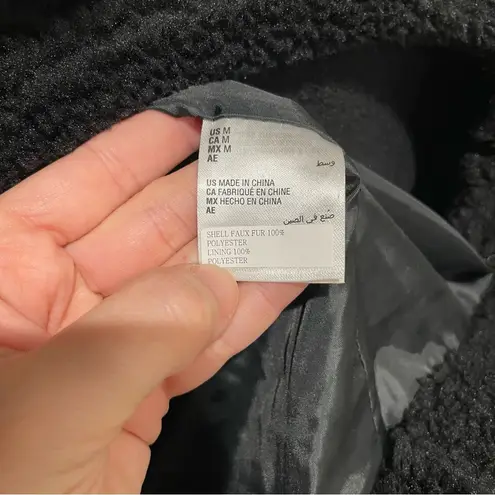 And Now This Teddy Faux Shearling Long Vest Black Women’s Size Medium NWT