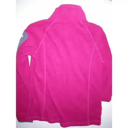 Free Country Womens NWT $60 New Micro Fleece Jacket Dark Pink Gray S Warm Beet
