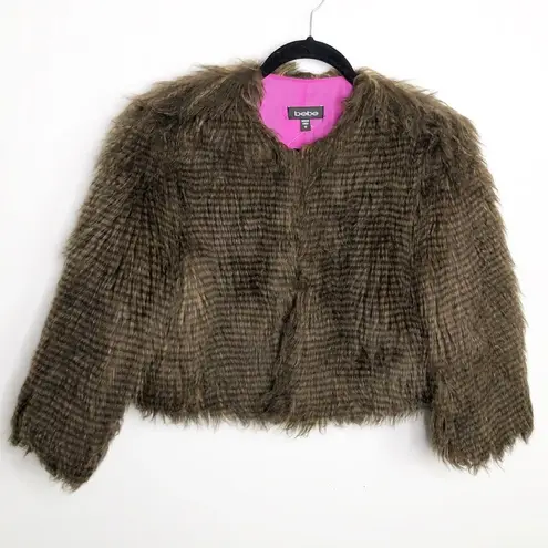 BE Be faux fur Cropped jacket Size M