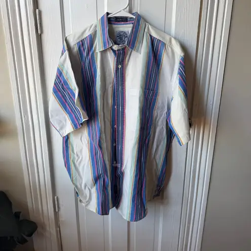 Gant Salty Dog Multicolor Striped Vintage Men’s Casual Button Shirt Size Large Multiple