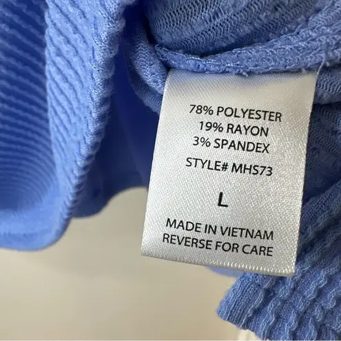 Andree by Unit Light Blue Short Sleeve Oversized Textured Tee, Size Large