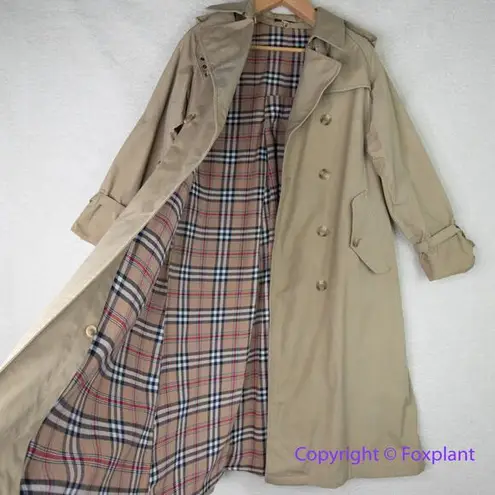 Vintage Charles Klein *flawed" womens trench coat double breasted, size 6 Brown