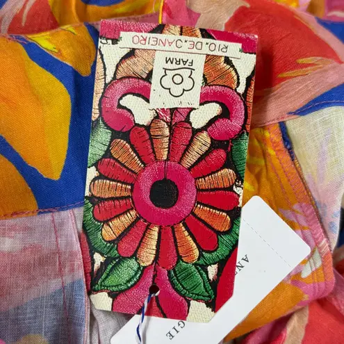 Farm Rio for Anthropologie Floral Print High Waist Shorts with Belt S