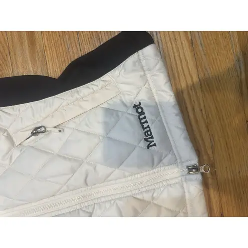 Marmot Kitzbuhel Quilted Vest Fitted Collared S Petite Cream Black Full Zip