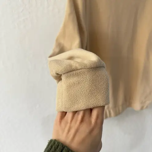 Dudley Stephens Tan Baldwin Mock Neck Terry Cloth Style Sweater XS