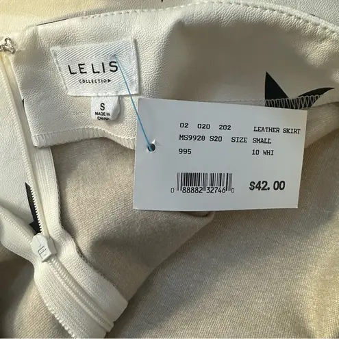 White Leather Skirt Black