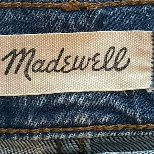 Madewell  High Rise Denim button front raw hem shorts, size 27” boho blue fall