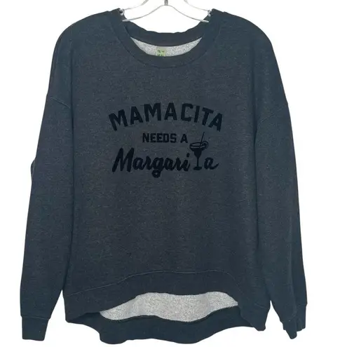 Green Tea Sz L Mamacita Needs A Margarita Gray Crewneck Sweatshirt Size L