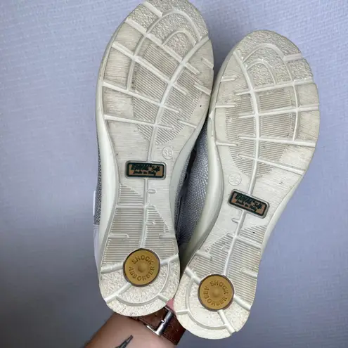 Enval Soft Metallic Silver Leather Oxford Comfort Shoes Made in Italy Size 9