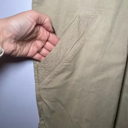 Faherty Monica Utility Cotton Khaki Tan Short Sleeve Mini Dress Women size Small