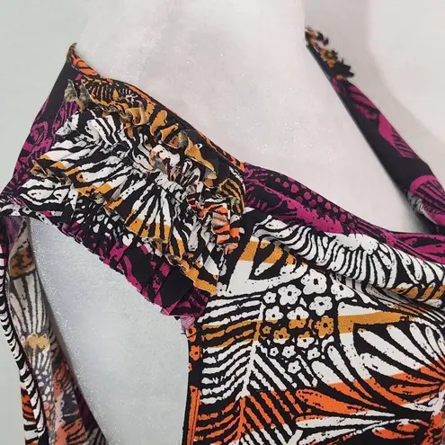 East 5th Colorful Cowl Neck Top Size Petite XL Multi-Color Sleeveless Blouse