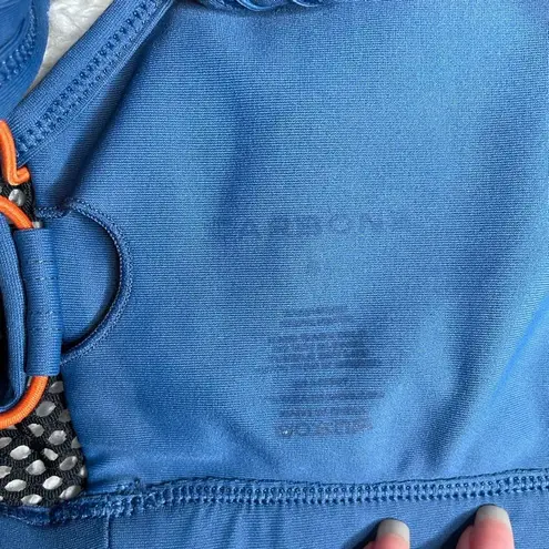 CARBON38 Blue Unlined Sports Bra Orange‎ Cross Back Mesh Small
