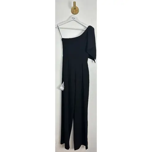 Dress the Population Tiffany One-Shoulder Jumpsuit in Black Size X-Small