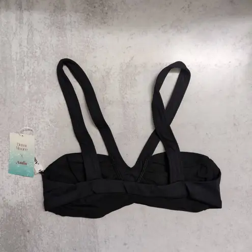 ANDIE NWT Black Demi Moore The Monaco V-Front Bikini Top S