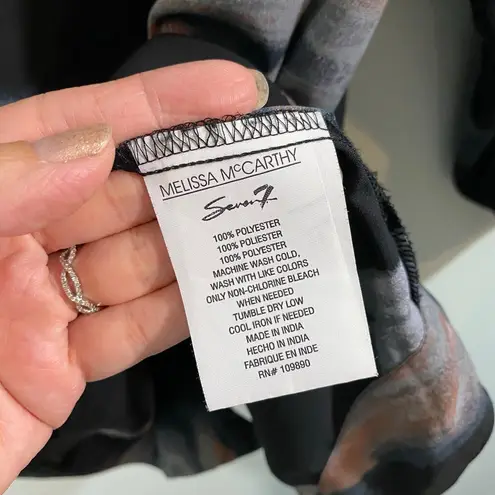 Seven 7 X Melissa McCarthy Marble Print Front Pockets Tunic Blouse Size 1X