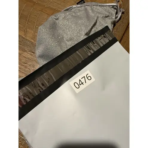 Bozzolo  Silver Sparkle Glitter Spaghetti Strap Tank Top Women's Large