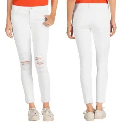 J Brand Cropped Distressed Jeans in Classic White “Demented” Size 29