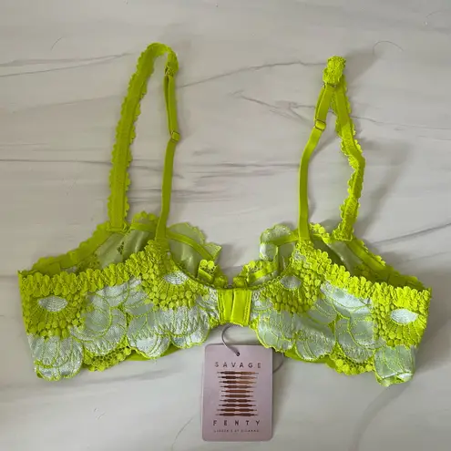 Savage x Fenty Perfect Poppies Unlined Lace Demi Bra- Multicolor- Size 36B- NWT