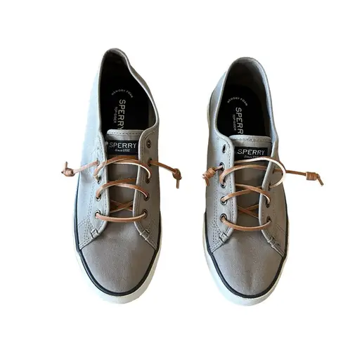 Sperry NEW  PIER VIEW GREY STS95729 SLIP ON CANVAS SNEAKER WOMEN'S