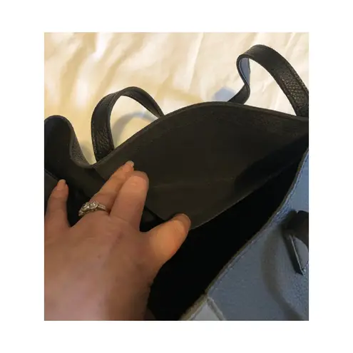 Vince Camuto Vegan Leather  Luck Tote Bag Black Gray Shoulder Carry All Work