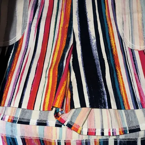 Hope & Harlow Skort Multi Color Brush Stroke Striped w Pockets Women’s 14 Blue