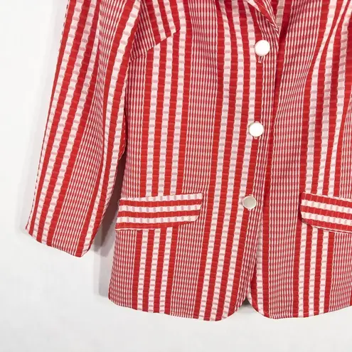Vintage Charlotta California Glazier Blazer Jacket Red White Candy Stripe 1170 Red Size M