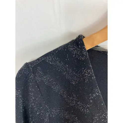 NWT INC International Concepts Sparkle Surplus Top Size Small Black