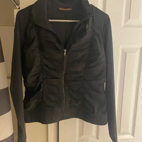 Wearables XCVI momentum whisper stretch ruched jacket black medium