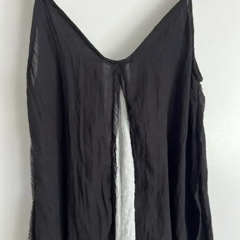 Elan  Coverup Slip Pullover Dress Black White Color Block Large