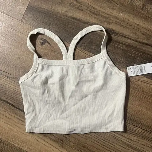 PacSun NWT!  ribbed basic cropped thick strap tank top size Medium Off White