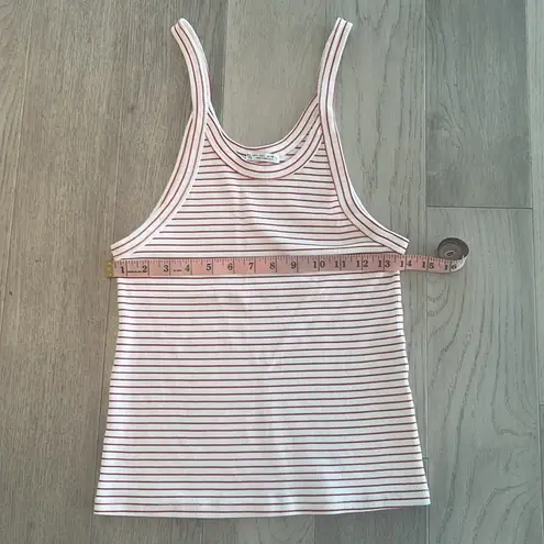 ZARA  Sleeveless Tank Top White Red Stripes Size Large