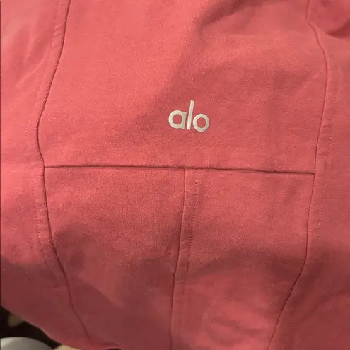 Alo Yoga  Mauve Berry Long Sleeve Bustier Crop Top