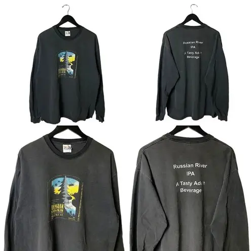 Vintage Russian River Tasty Adult Beverage T Shirt Forest Double Sided Size XL