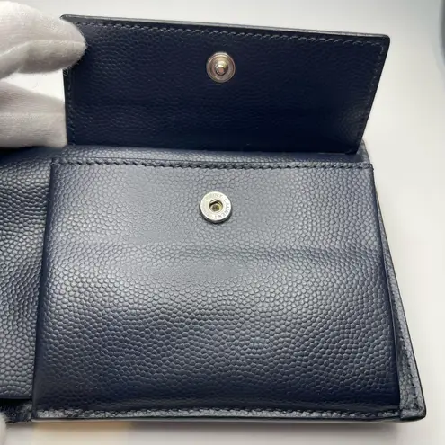 Saint Laurent Men’s Navy Blue Caviar Leather Wallet