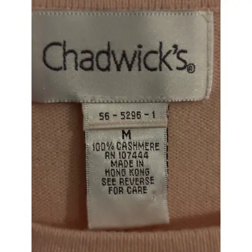 Chadwick's 100% Cashmere Pink Short Sleeve Sweater Top Womens Medium