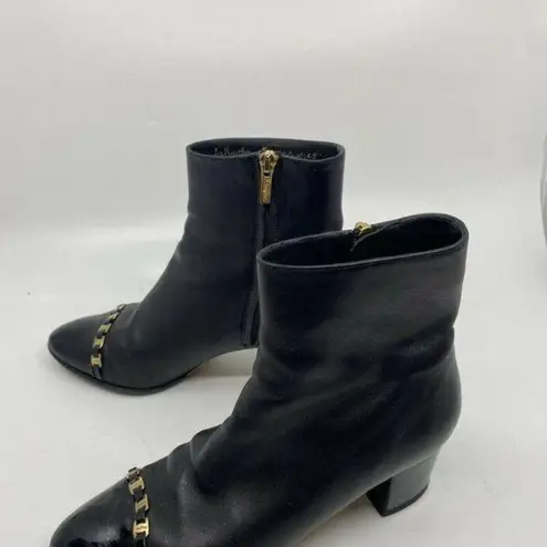 Salvatore Ferragamo Msrp$730 Booties W/ Gold signa