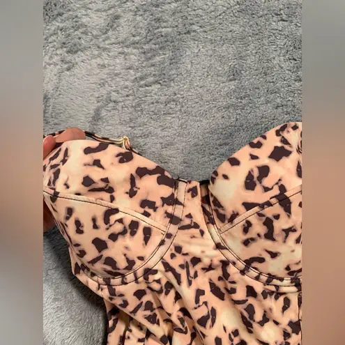 We Wore What small swim suit cheetah print one piece