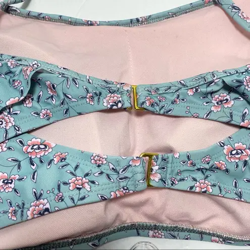 BluC Womens Plus Size 3X Bikini Bathing Suit Top Off Tie Shoulder Strap Floral