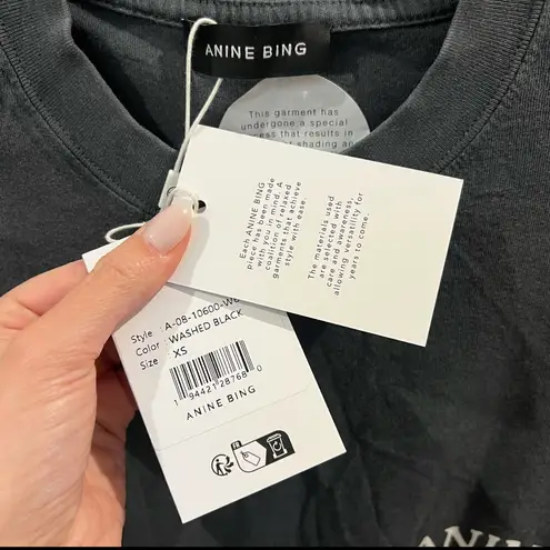 ANINE BING Sounds Kent Tee T-Shirt in Washed Black, New with Tags