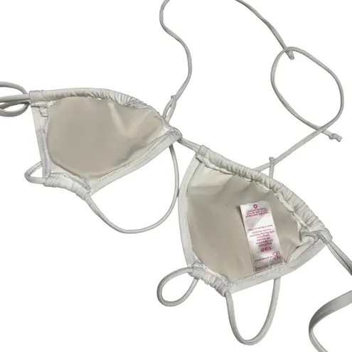 No Boundaries  Womens Bikini Top Sz S 3 5 White String Removable Pads Juniors‎