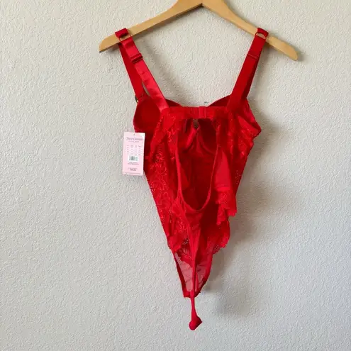 Juicy Couture  Red Sexy Lace Full Body suit Lingerie New