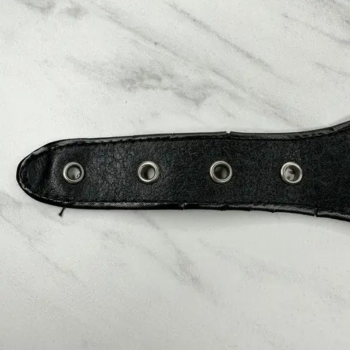 Vintage Argentina Coin Studded Leather Chain Belt Gaucho Western Small (S) ✨ Black