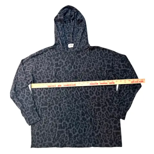 LNA California Hoodie Sweatshirt Cheetah Animal Print Gray Women’s Medium