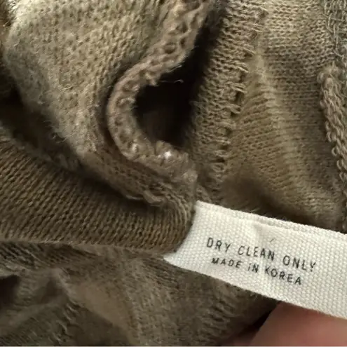 Coconut Style Women Vintage Olive Green Scalloped Ruffle Cardigan Sweater Size M Size M