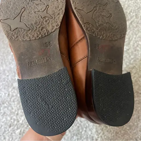 Pikolinos Royal Embellished Premium Leather Ankle Zip Boots Brown Bootie Size 5