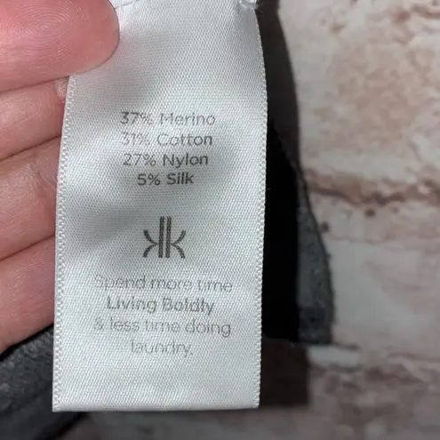 Krimson Klover Mover Maker Hooded Merino Blend Sweater Size Medium Gray