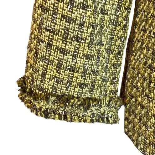 Peck & Peck Size 12 Green Tweed Blazer Jacket Jewel Embellished Career