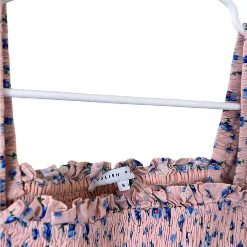 English Factory Floral Print Smocked Ruffle Top